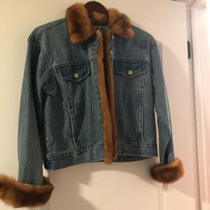 Genuine Mink Trimmed Jean Jacket